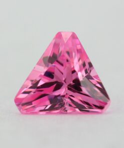 Loose Triangle Cut Pink CZ Gemstone Cubic Zirconia October Birthstone Front