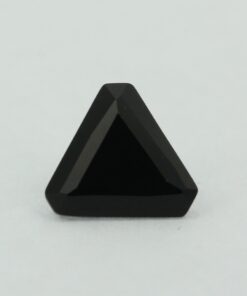 Loose Triangle Cut Black Onyx CZ Gemstone Cubic Zirconia Front