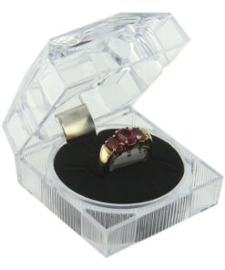 Clear Acrylic Crystal Ring Box Display Jewelry Gift Box