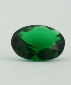 Loose Oval Cut Emerald CZ Gemstone Cubic Zirconia May Birthstone Front