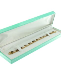 Teal Blue Leather Bracelet Box Display Jewelry Gift Box