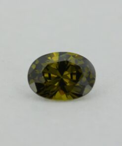 Loose Oval Cut Peridot CZ Gemstone Cubic Zirconia August Birthstone Front