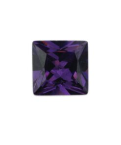 Loose Princess Cut Amethyst CZ Gemstone Cubic Zirconia February Birthstone Front