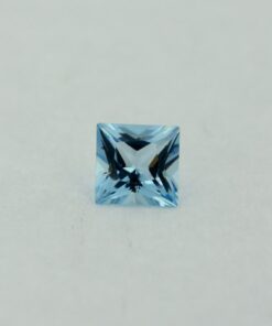 Loose Princess Cut Aquamarine CZ Gemstone Cubic Zirconia March Birthstone Front