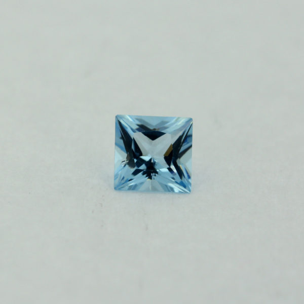 Loose Princess Cut Aquamarine CZ Gemstone Cubic Zirconia March Birthstone Front