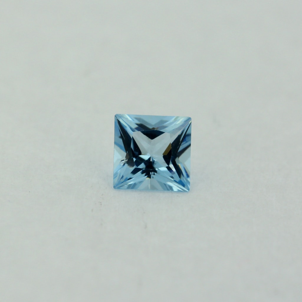 Loose Princess Cut Aquamarine CZ Gemstone Cubic Zirconia March ...