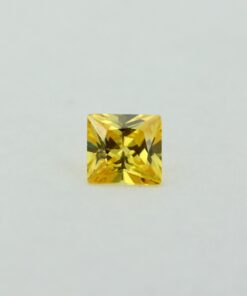 Loose Princess Cut Citrine CZ Gemstone Cubic Zirconia November Birthstone Front