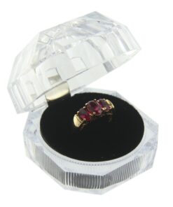 Clear Acrylic Crystal Diamond Cut Ring Box Display Jewelry Gift Box