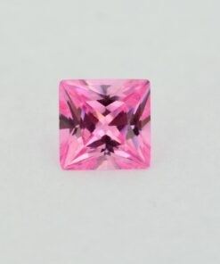 Loose Princess Cut Pink CZ Gemstone Cubic Zirconia October Birthstone Front