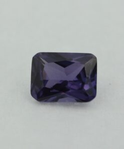 Loose Emerald Cut Alexandrite CZ Gemstone Cubic Zirconia June Birthstone Front