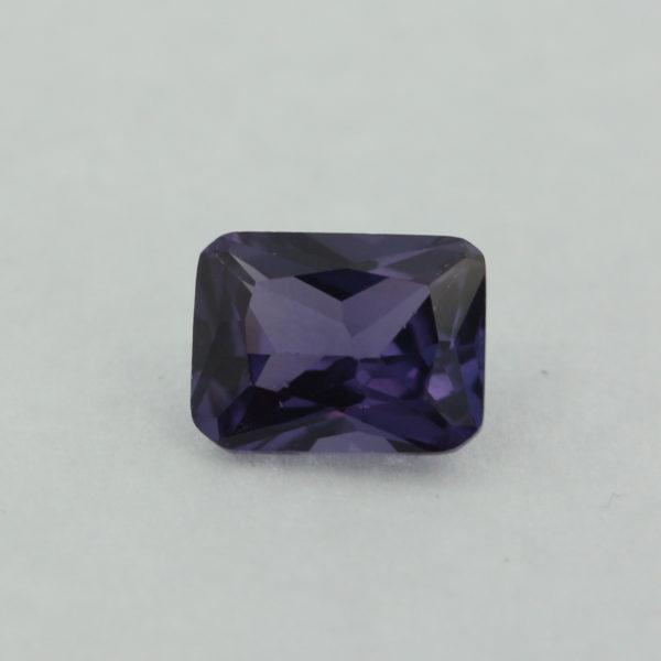 Loose Emerald Cut Alexandrite CZ Gemstone Cubic Zirconia June Birthstone Front