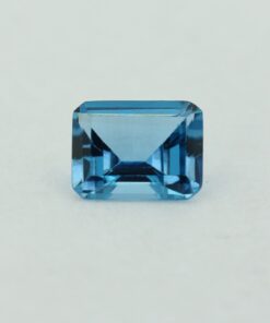 Loose Emerald Cut Aquamarine CZ Gemstone Cubic Zirconia March Birthstone Front 9