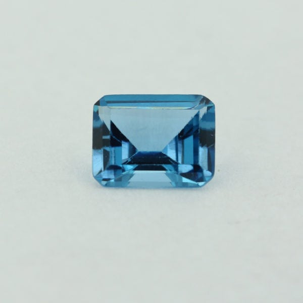 Loose Emerald Cut Aquamarine CZ Gemstone Cubic Zirconia March Birthstone Front 9