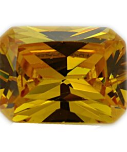 Loose Emerald Cut Citrine CZ Gemstone Cubic Zirconia November Birthstone