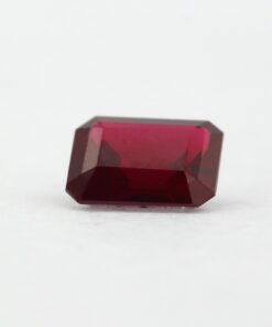 Loose Emerald Cut Garnet CZ Gemstone Cubic Zirconia January Birthstone Front