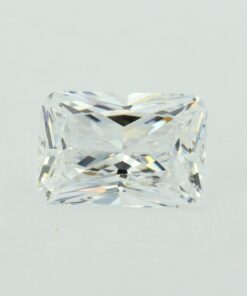 Loose Emerald Cut White CZ Gemstone Cubic Zirconia April Birthstone Front