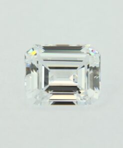 Loose Step Emerald Cut White CZ Gemstone Cubic Zirconia April Birthstone Front