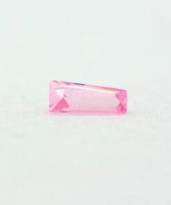 Loose Tapered Baguette Pink CZ Gemstone Cubic Zirconia October Birthstone Front