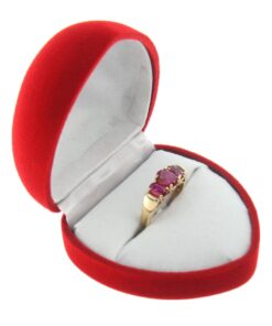 Red Velour Heart Ring Box Display Jewelry Gift Box