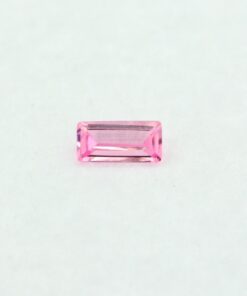 Loose Straight Baguette Pink CZ Gemstone Cubic Zirconia October Birthstone Front