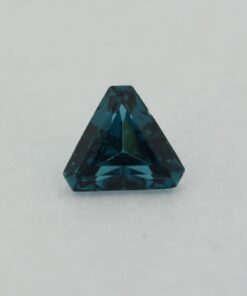 Loose Triangle Cut Blue Zircon CZ Gemstone Cubic Zirconia December Birthstone Front