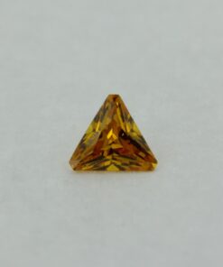 Loose Triangle Cut Citrine CZ Gemstone Cubic Zirconia November Birthstone Front