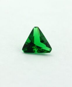 Loose Triangle Cut Emerald CZ Gemstone Cubic Zirconia May Birthstone Front