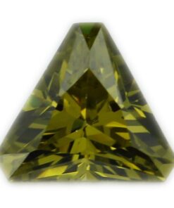 Loose Triangle Cut Peridot CZ Gemstone Cubic Zirconia August Birthstone