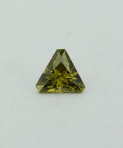 Loose Triangle Cut Peridot CZ Gemstone Cubic Zirconia August Birthstone Front