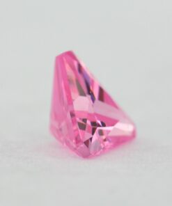 Loose Triangle Cut Pink CZ Gemstone Cubic Zirconia October Birthstone Side