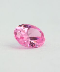 Loose Oval Cut Pink CZ Gemstone Cubic Zirconia October Birthstone Back