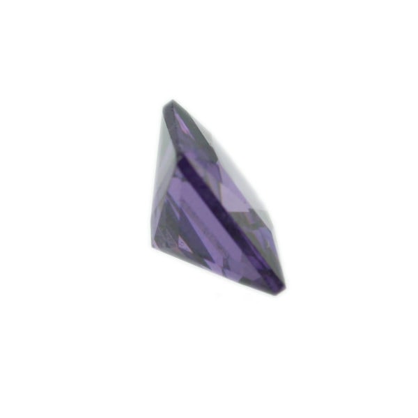 Loose Princess Cut Amethyst CZ Gemstone Cubic Zirconia February Birthstone Side