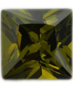 Loose Princess Cut Peridot CZ Gemstone Cubic Zirconia August Birthstone