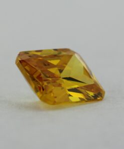 Loose Emerald Cut Citrine CZ Gemstone Cubic Zirconia November Birthstone Side