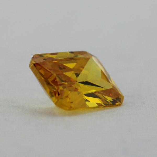 Loose Emerald Cut Citrine CZ Gemstone Cubic Zirconia November Birthstone Side