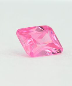 Loose Emerald Cut Pink CZ Gemstone Cubic Zirconia October Birthstone Side