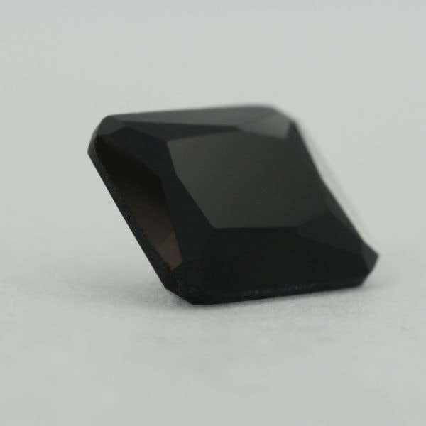 Loose Emerald Cut Black Onyx CZ Gemstone Cubic Zirconia Side