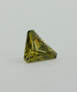 Loose Triangle Cut Peridot CZ Gemstone Cubic Zirconia August Birthstone Side