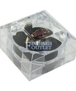 Clear Acrylic Crystal Ring Box Display Jewelry Gift Box Closed