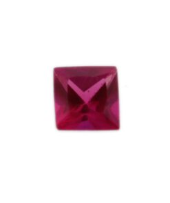 Loose Princess Cut Ruby CZ Gemstone Cubic Zirconia July Birthstone Front 3