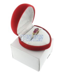 Red Velour Heart Ring Box Display Jewelry Gift Box Outer