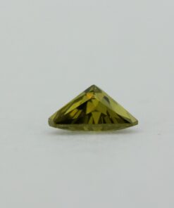 Loose Triangle Cut Peridot CZ Gemstone Cubic Zirconia August Birthstone Down