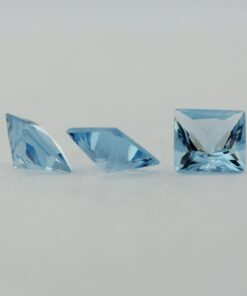 Loose Princess Cut Aquamarine CZ Gemstone Cubic Zirconia March Birthstone Group