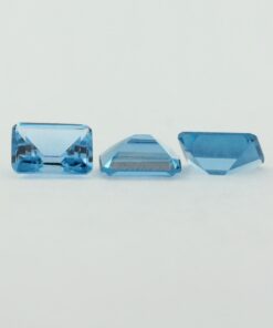 Loose Emerald Cut Aquamarine CZ Gemstone Cubic Zirconia March Birthstone Group 9