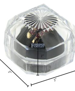 Clear Acrylic Crystal Diamond Cut Ring Box Display Jewelry Gift Box Dimensions