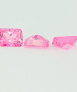 Loose Emerald Cut Pink CZ Gemstone Cubic Zirconia October Birthstone Group