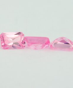 Loose Emerald Cut Pink CZ Gemstone Cubic Zirconia October Birthstone Group 7