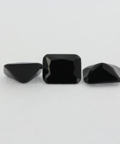 Loose Emerald Cut Black Onyx CZ Gemstone Cubic Zirconia Group