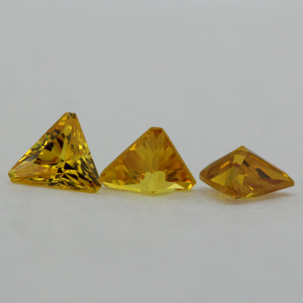 Loose Triangle Cut Citrine CZ Gemstone Cubic Zirconia November Birthstone Group