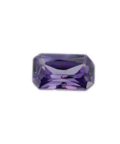 Loose Emerald Cut Amethyst CZ Gemstone Cubic Zirconia February Birthstone Front 5